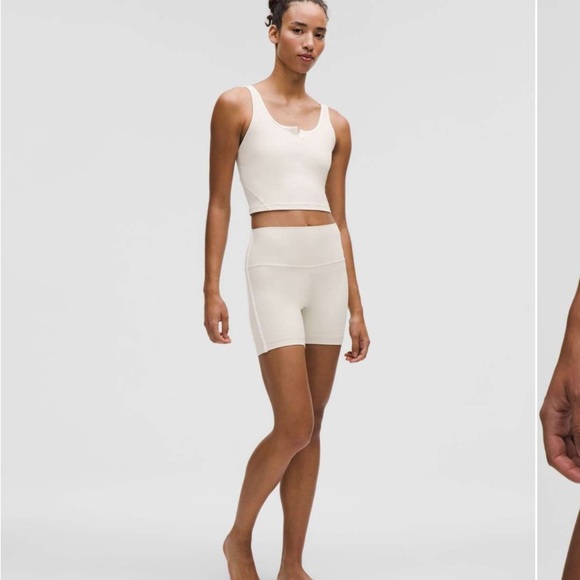 Lululemon🍋Align Side Stripe Light Ivory High-Rise Shorts 6” Size 10 NWT - Picture 6 of 9